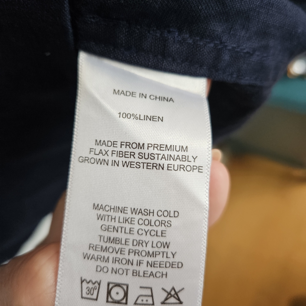 Quince 100% European Linen Short Sleeve Swing Dress - Picture 6 of 9